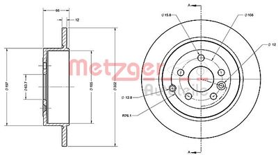 6110366 METZGER Тормозной диск