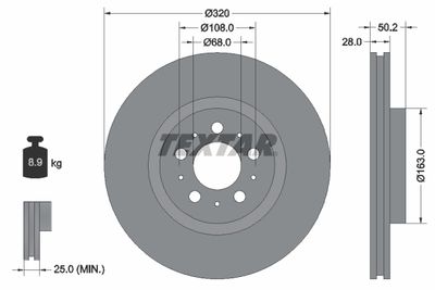 92178203 TEXTAR Тормозной диск