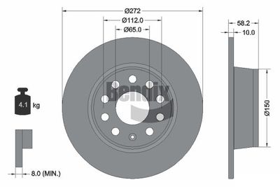 BDS1581 BENDIX Braking Тормозной диск