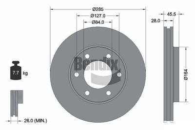 BDS1961 BENDIX Braking Тормозной диск