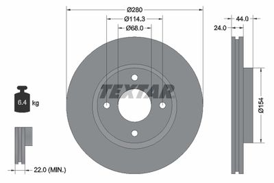 92269203 TEXTAR Тормозной диск