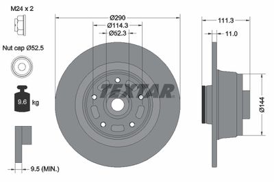 92309003 TEXTAR Тормозной диск
