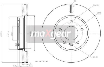 192369 MAXGEAR Тормозной диск