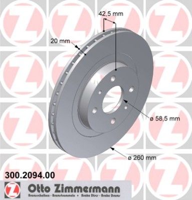 300209400 ZIMMERMANN Тормозной диск