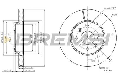 CD8089V BREMSI Тормозной диск