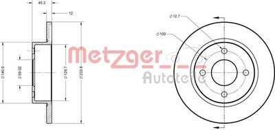 6110291 METZGER Тормозной диск