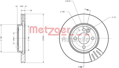 6110263 METZGER Тормозной диск