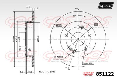 851122 MAXTECH Тормозной диск