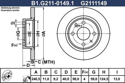 B1G21101491 GALFER Тормозной диск