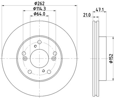 8DD355126951 HELLA PAGID Тормозной диск