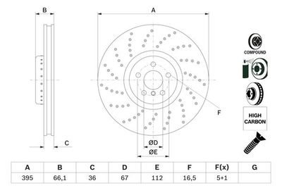 0986479F64 BOSCH Тормозной диск