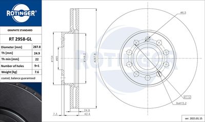 RT2958GL ROTINGER Тормозной диск