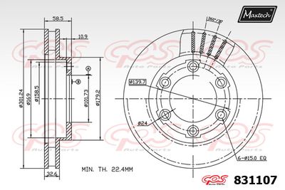 831107 MAXTECH Тормозной диск