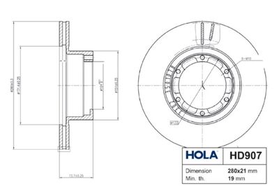 HD907 HOLA Тормозной диск