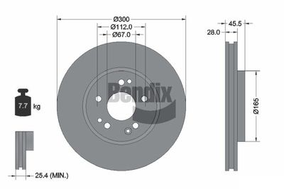 BDS2227 BENDIX Braking Тормозной диск