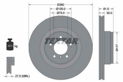 92178403 TEXTAR Тормозной диск