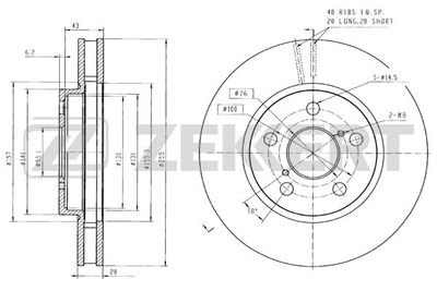 BS5205 ZEKKERT Тормозной диск