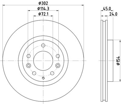 MDC2564 MINTEX Тормозной диск