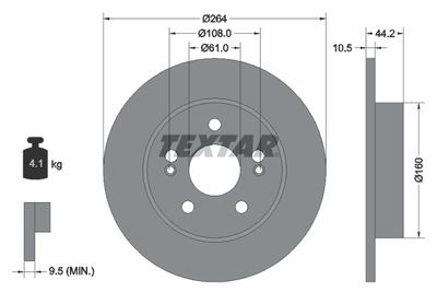 92065300 TEXTAR Тормозной диск