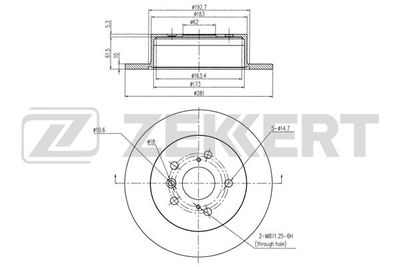 BS6087 ZEKKERT Тормозной диск