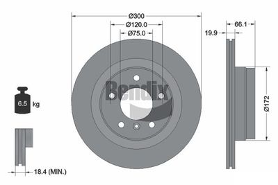 BDS1055 BENDIX Braking Тормозной диск