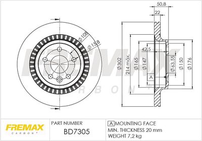 BD7305 FREMAX Тормозной диск