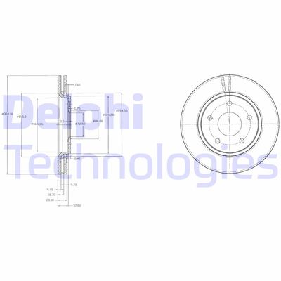 BG4212 DELPHI Тормозной диск