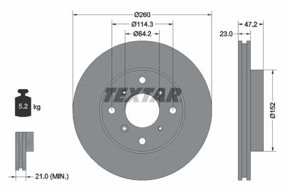 92078200 TEXTAR Тормозной диск