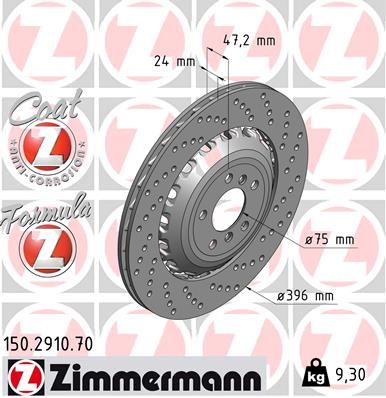 150291070 ZIMMERMANN Тормозной диск