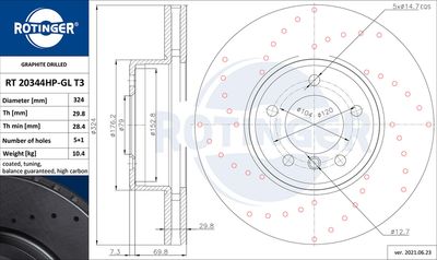 RT20344HPGLT3 ROTINGER Тормозной диск