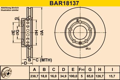BAR18137 BARUM Тормозной диск