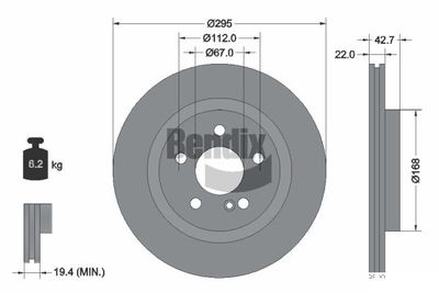BDS1848 BENDIX Braking Тормозной диск