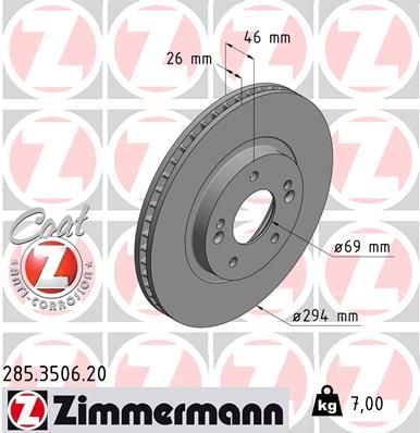 285350620 ZIMMERMANN Тормозной диск