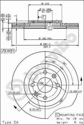 BS8020 BRECO Тормозной диск