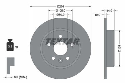 92275300 TEXTAR Тормозной диск