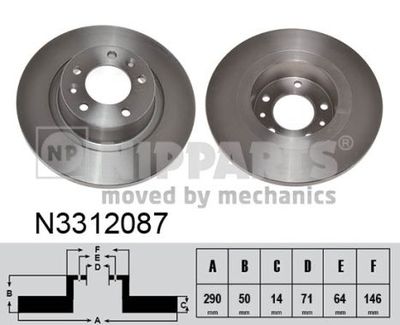 N3312087 NIPPARTS Тормозной диск