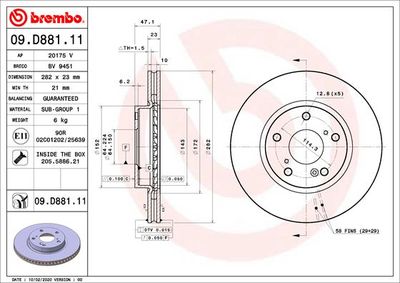 09D88111 BREMBO Тормозной диск