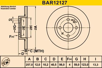 BAR12127 BARUM Тормозной диск