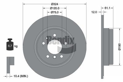 BDS1840 BENDIX Braking Тормозной диск