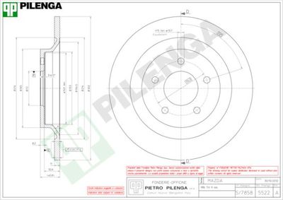 5522 PILENGA Тормозной диск