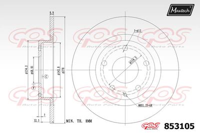 853105 MAXTECH Тормозной диск