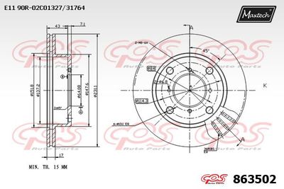 863502 MAXTECH Тормозной диск