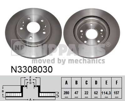 N3308030 NIPPARTS Тормозной диск