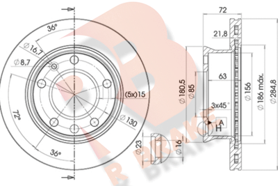 78RBD10187 R BRAKE Тормозной диск