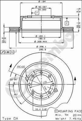 BS7862 BRECO Тормозной диск