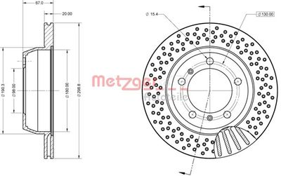 6110860 METZGER Тормозной диск