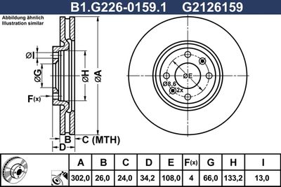 B1G22601591 GALFER Тормозной диск