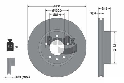 BDS1545LHC BENDIX Braking Тормозной диск