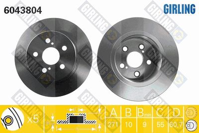 6043804 GIRLING Тормозной диск