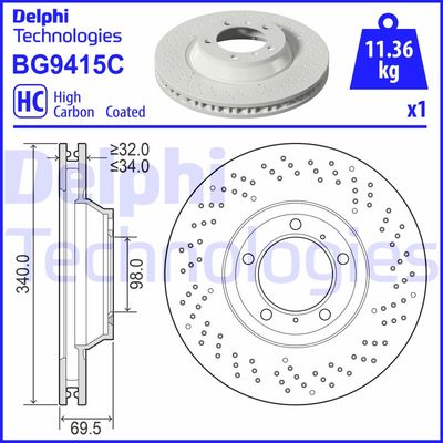 BG9415C DELPHI Тормозной диск